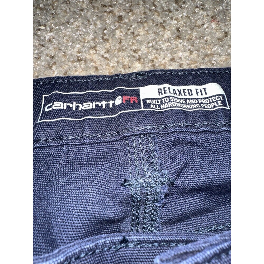 Carhartt FR Pants Womens 12 Regular Relaxed Fit Cat 2 2112. Navy Blue Work - Picture 2 of 8